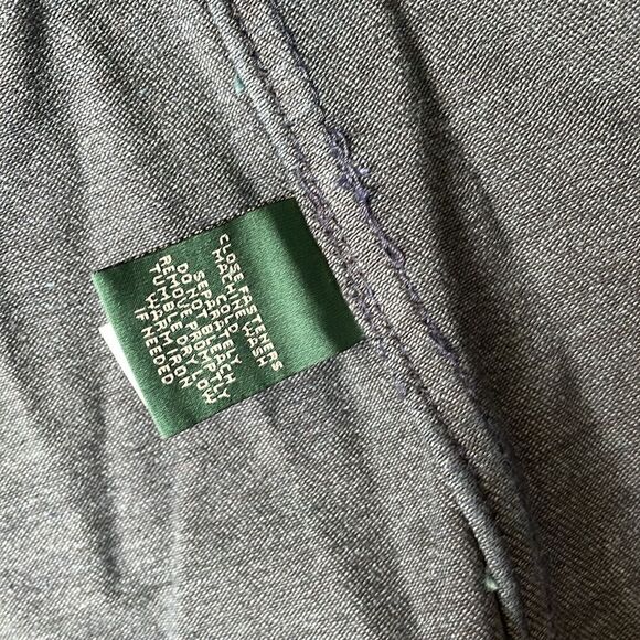 Ralph Lauren LRL Full Zip Denim Jacket Sz 4 Dark Wash Blue Leather Trim NWOT - Picture 8 of 11